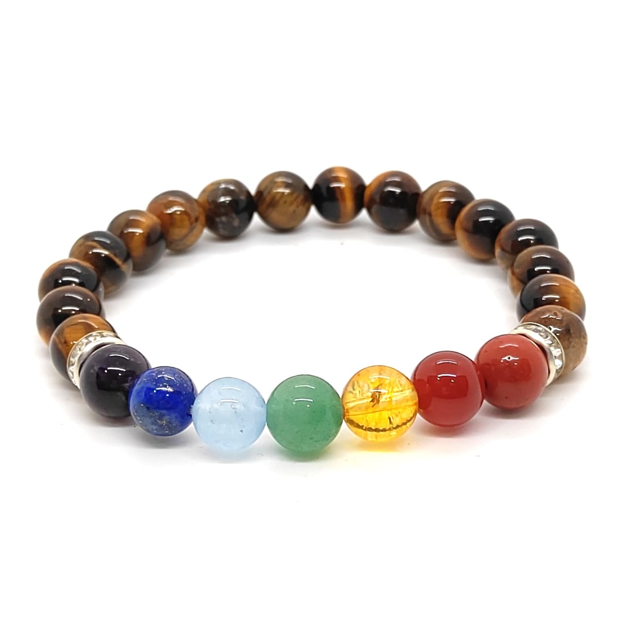Tiger Eye With Seven Chakra Natural With Certified Bracelet